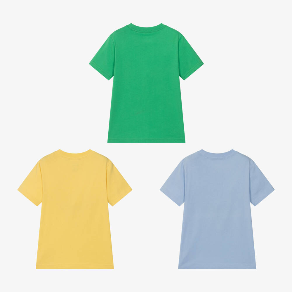 Ralph Lauren-Boys Blue Cotton T-Shirts (3 Pack) | Childrensalon Outlet