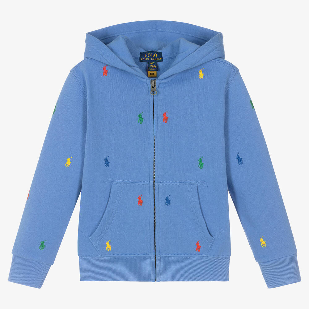 Polo Ralph Lauren - Blaue Baumwoll-Kapuzenjacke | Childrensalon