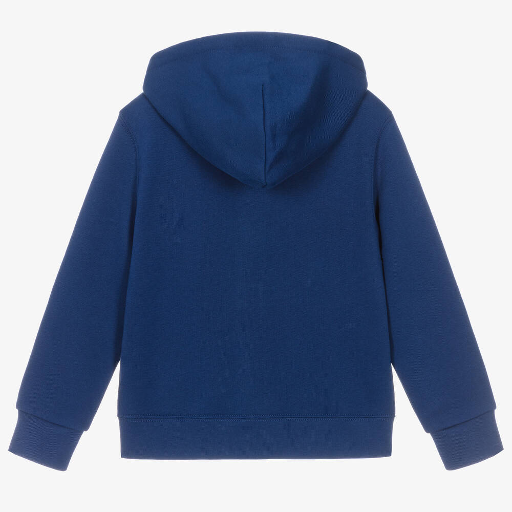 Ralph Lauren-توب هودي بسحّاب قطن جيرسي لون أزرق للأولاد | Childrensalon Outlet