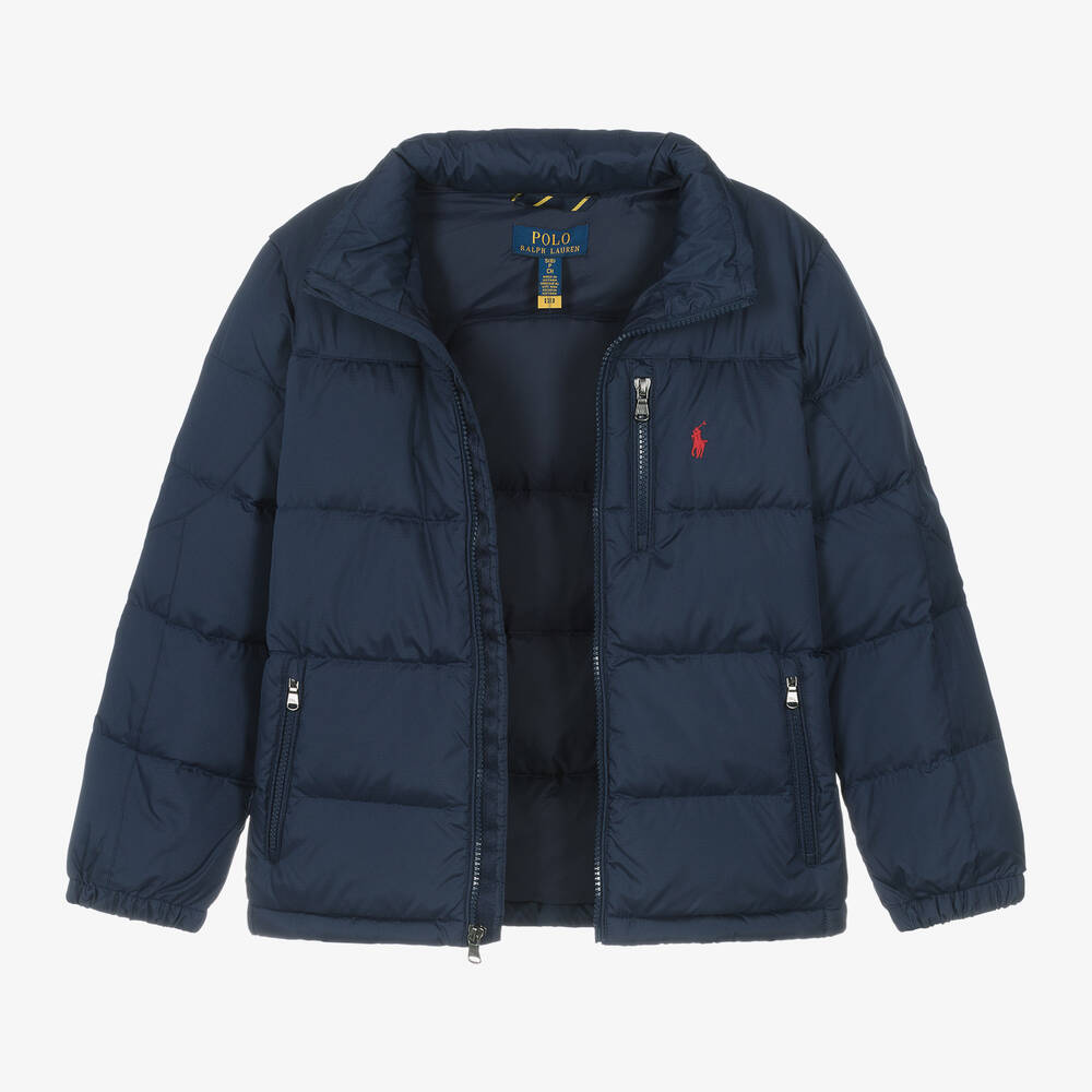 Ralph Lauren Boys Blue Down Filled Puffer Jacket Childrensalon Outlet