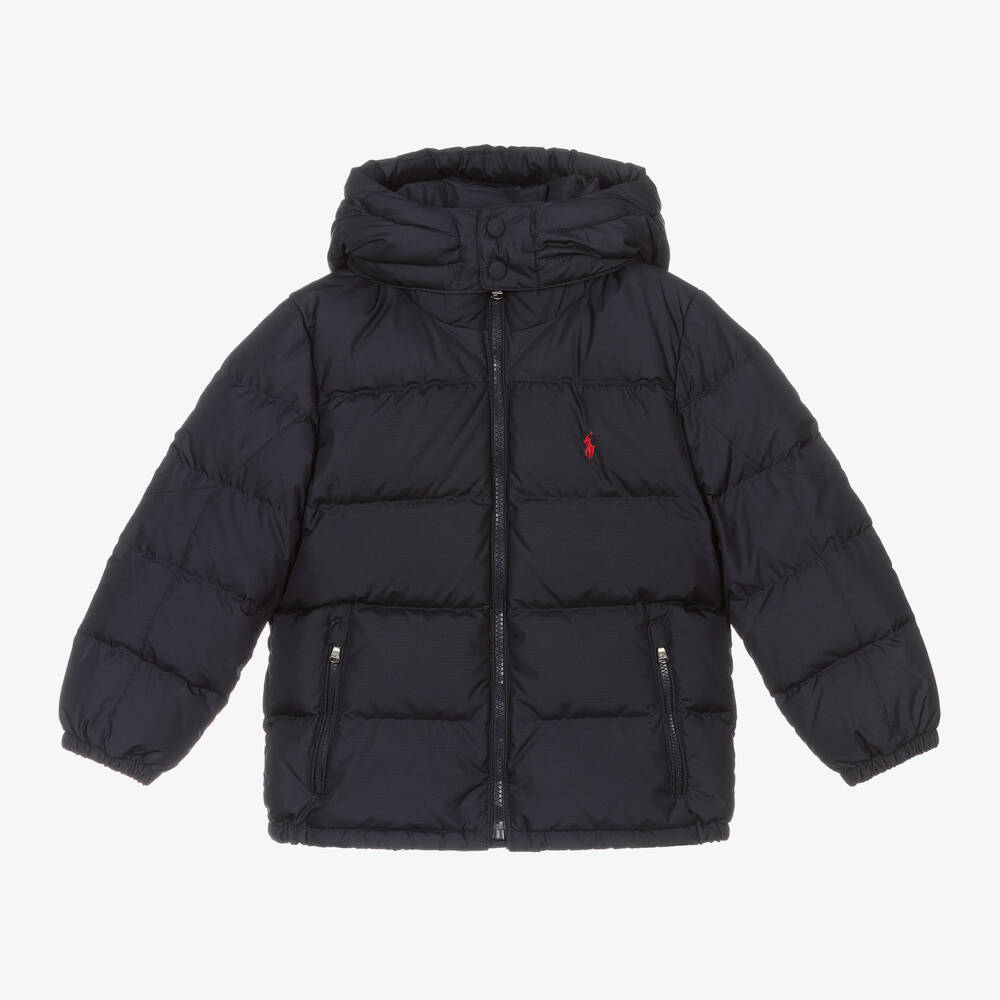 Polo Ralph Lauren - Boys Blue Down Puffer Jacket | Childrensalon