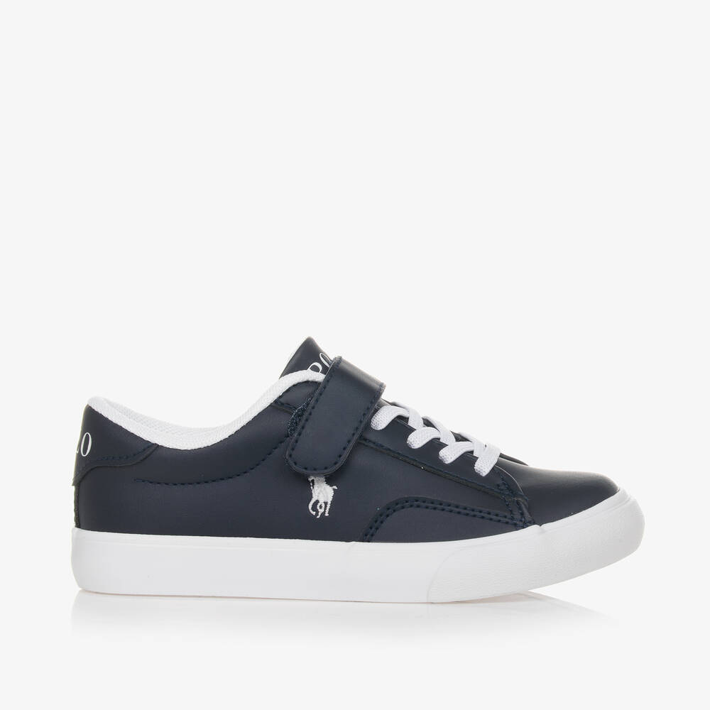Boys leather velcro trainers store