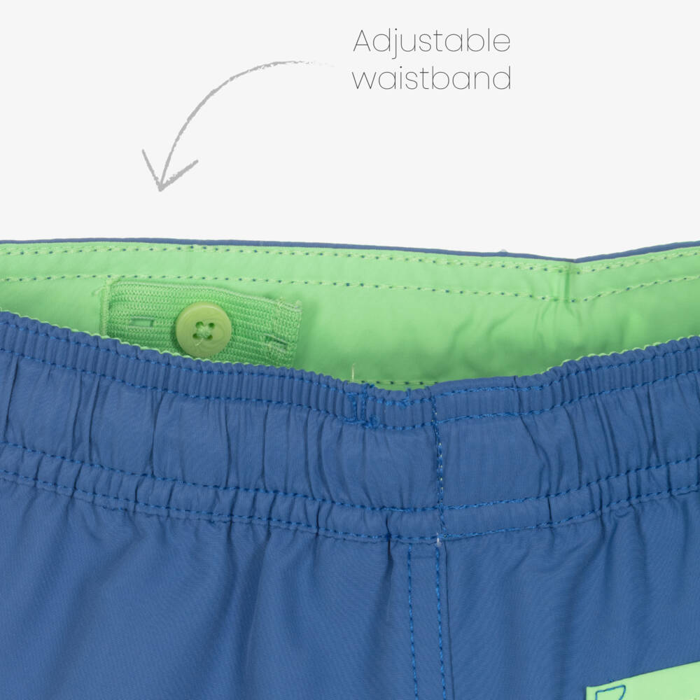 Ralph Lauren-Boys Blue & Green Polo Bear Swim Shorts | Childrensalon Outlet