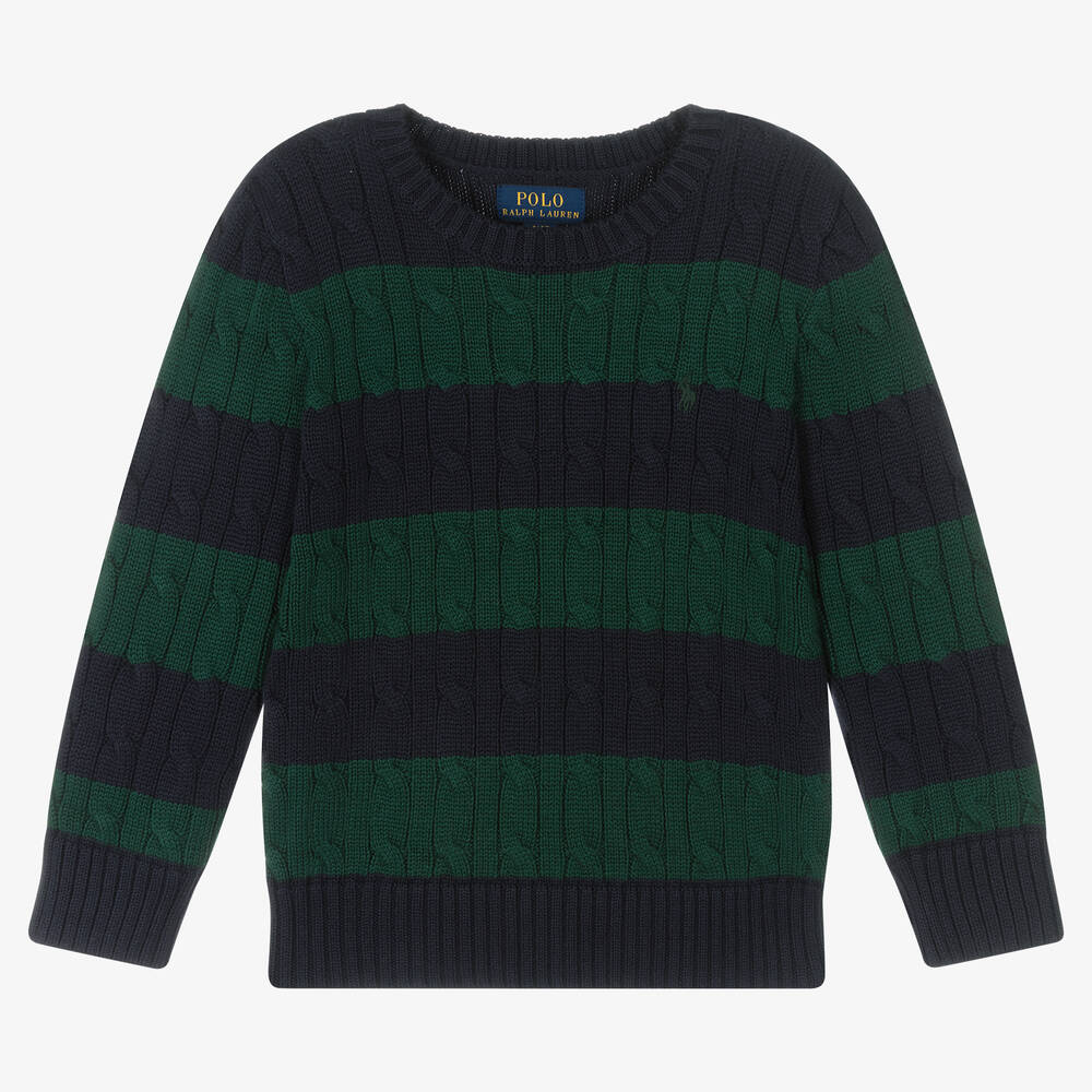 Polo Ralph Lauren - Boys Blue & Green Sweater | Childrensalon
