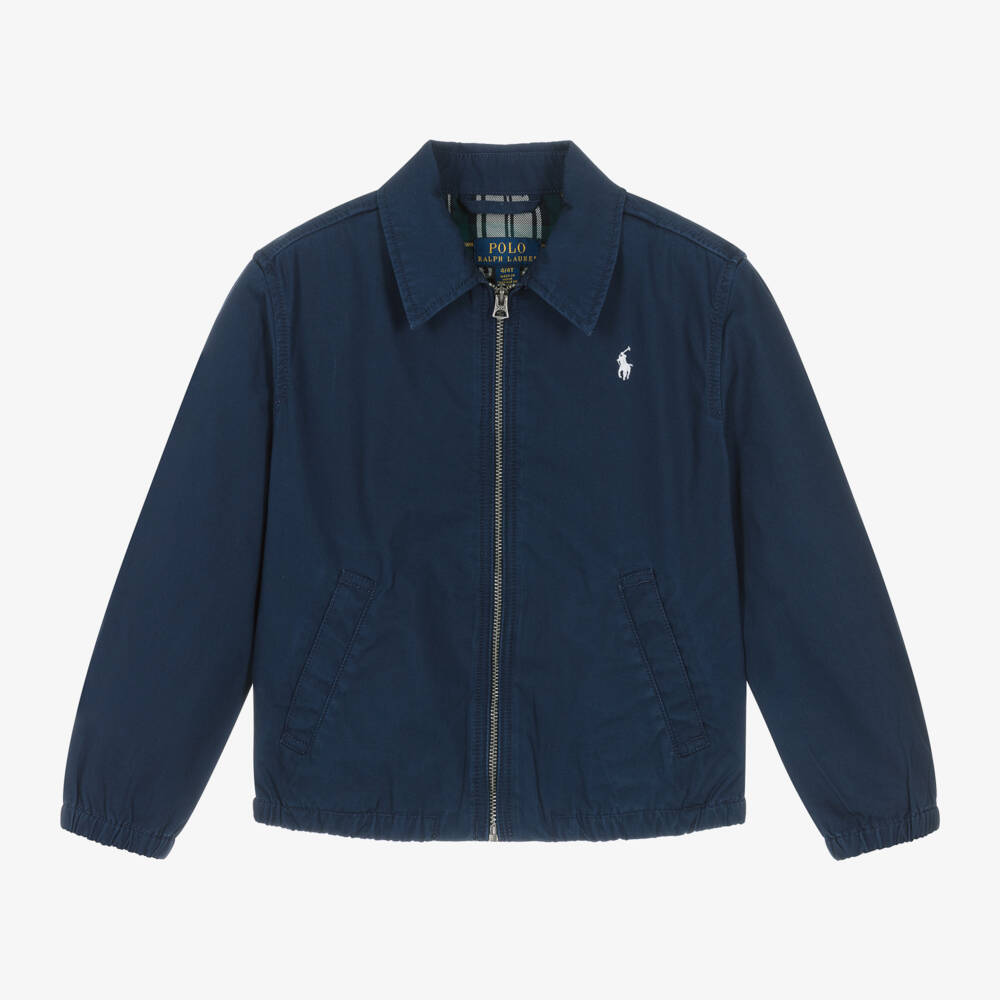 Ralph Lauren-Boys Blue Iconic Cotton Jacket | Childrensalon Outlet