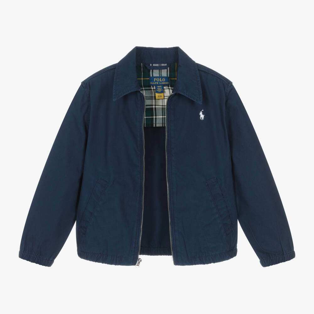 Ralph Lauren-Boys Blue Iconic Cotton Jacket | Childrensalon Outlet