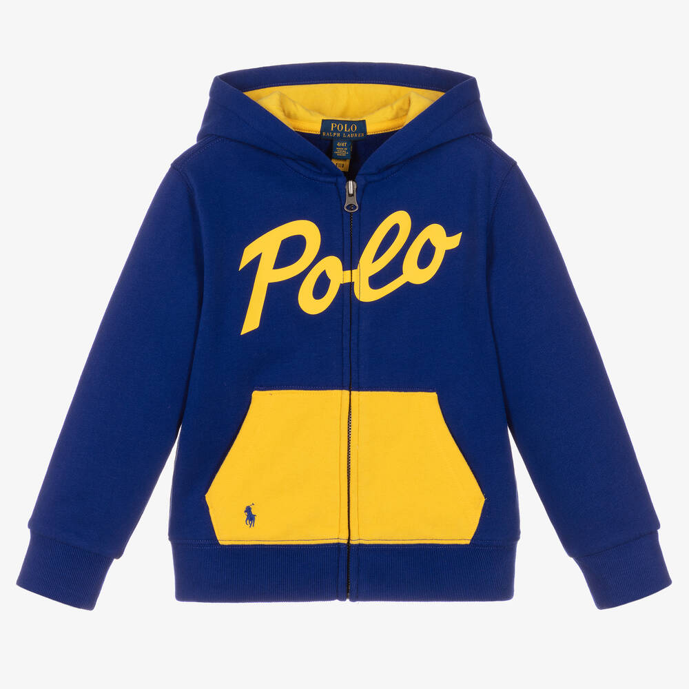 Ralph Lauren - Blaue Jersey-Kapuzenjacke | Childrensalon