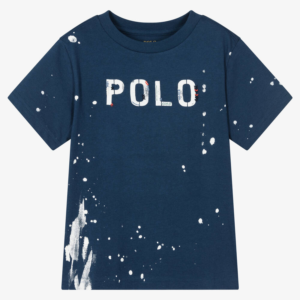 Polo Ralph Lauren - تيشيرت قطن لون كحلي للأولاد | Childrensalon