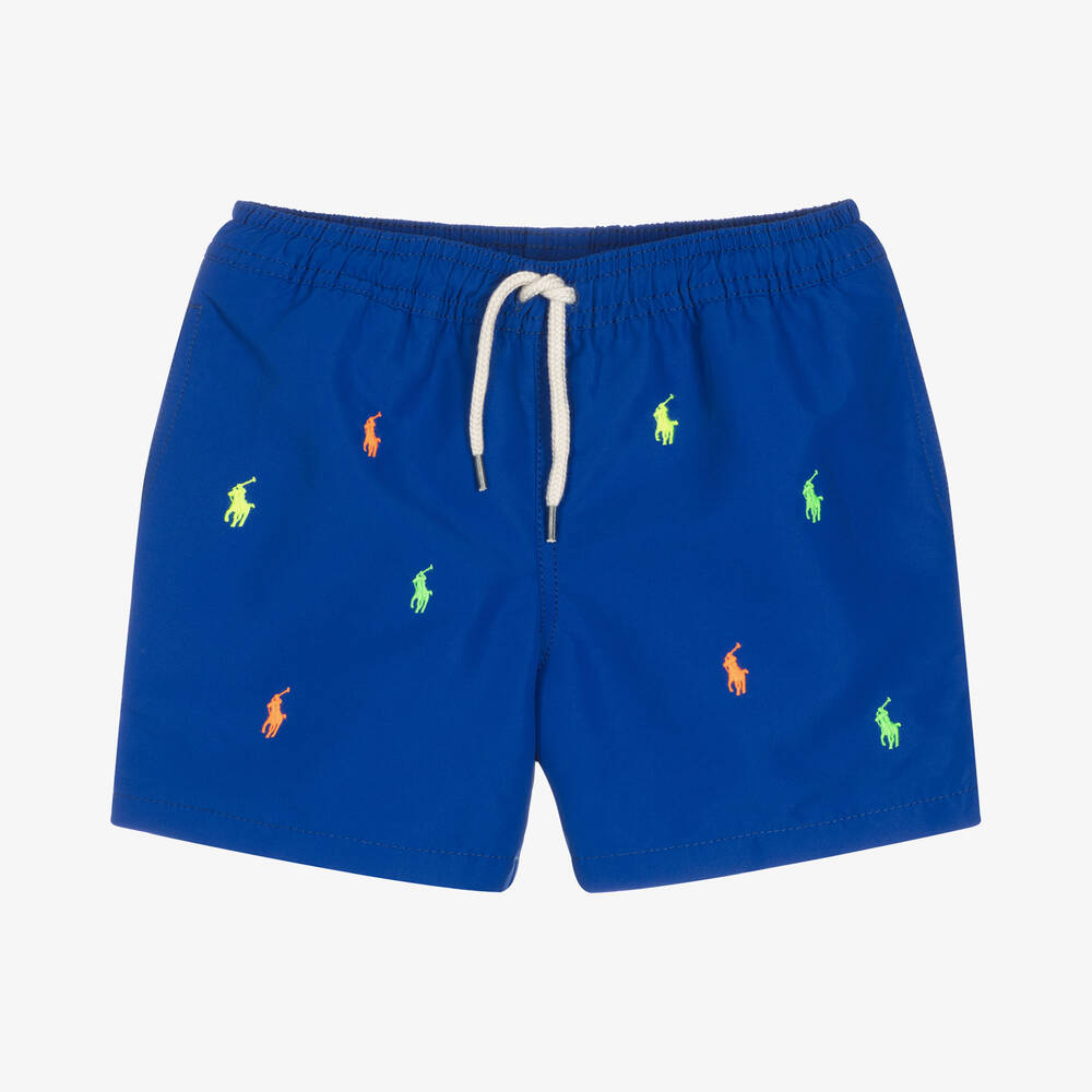 Polo Ralph Lauren - Boys Blue Logo Swim Shorts | Childrensalon