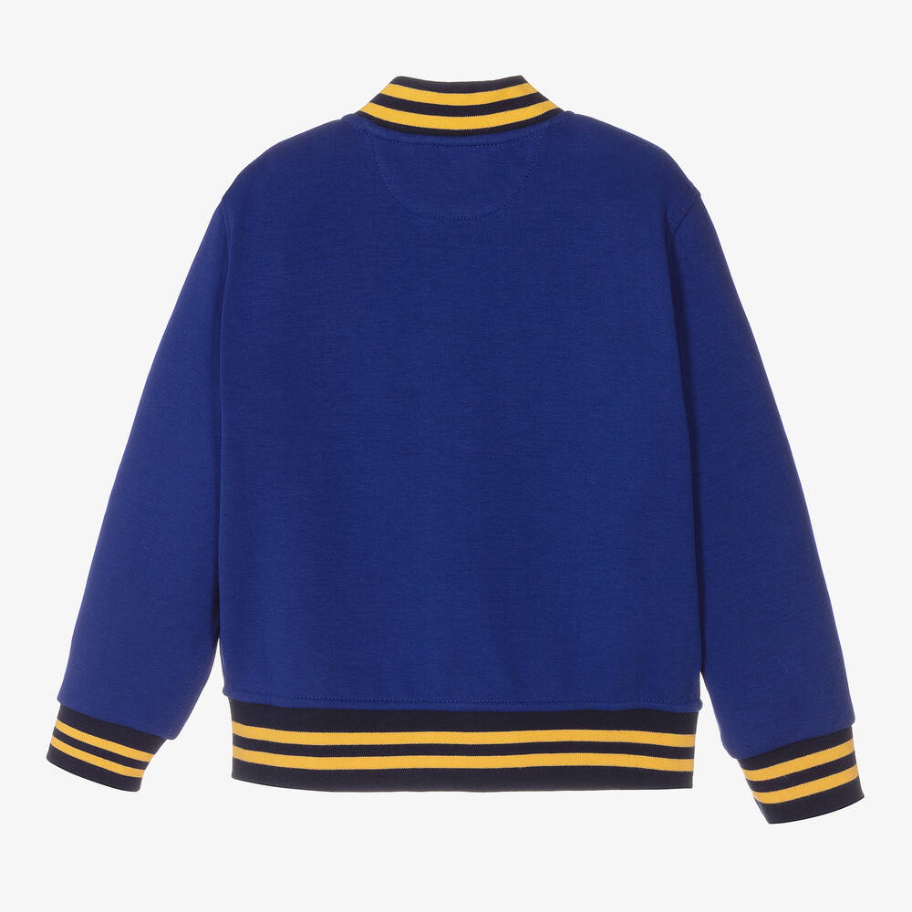 Polo Ralph Lauren-Boys Blue Logo Varsity Jacket | Childrensalon Outlet