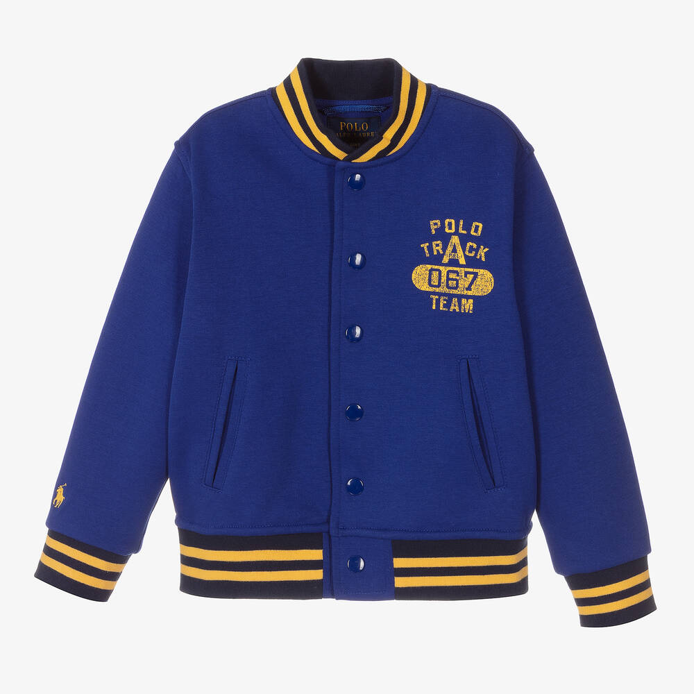 Polo Ralph Lauren - Boys Blue Logo Varsity Jacket | Childrensalon