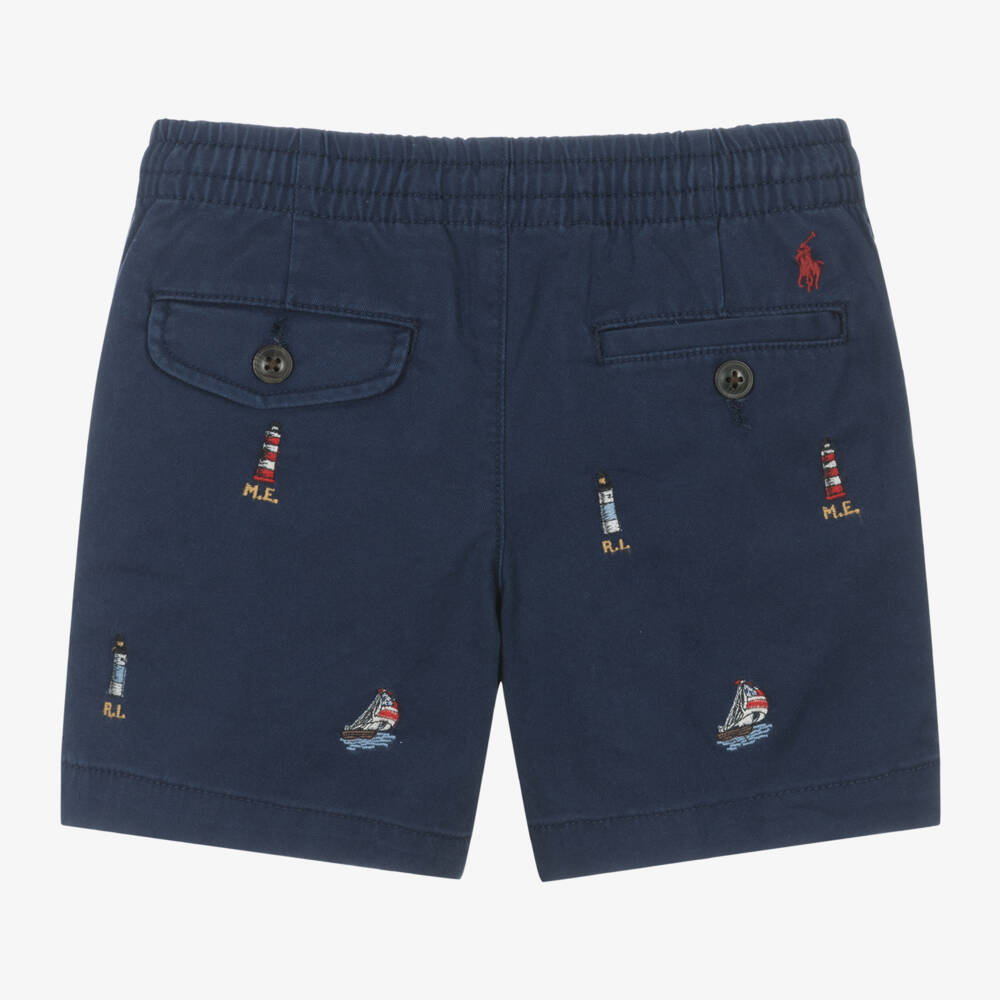 Ralph Lauren-Boys Blue Nautical Twill Shorts | Childrensalon Outlet
