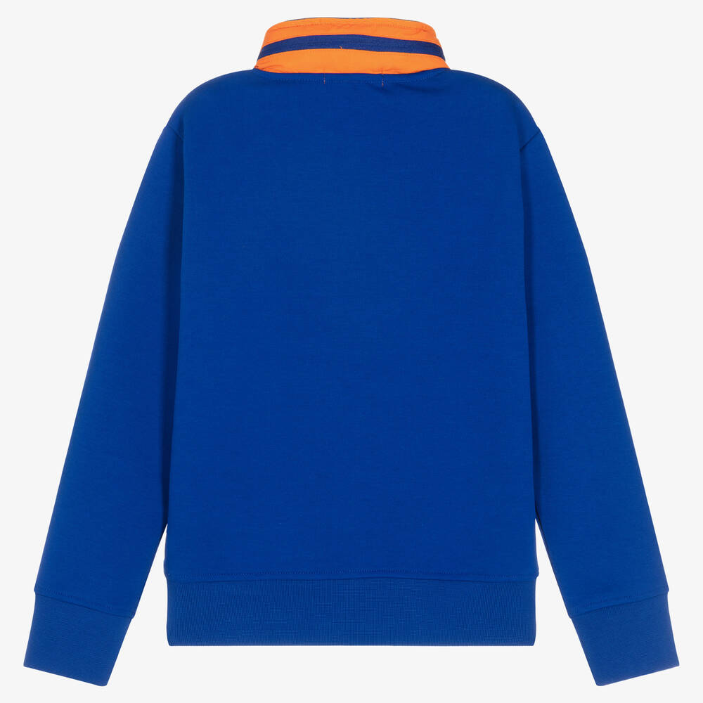 Polo Ralph Lauren Boys Blue Orange Zip Up Sweatshirt