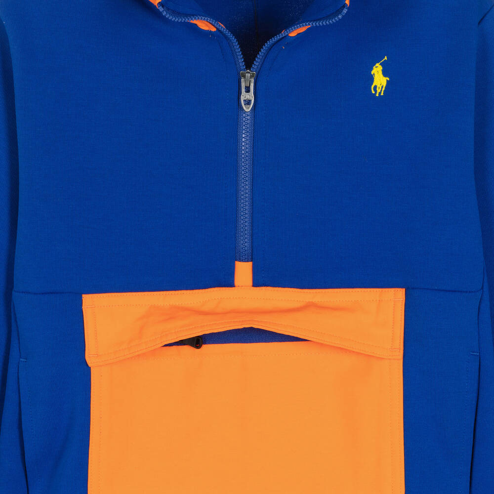 Blue and orange polo hoodie new arrivals