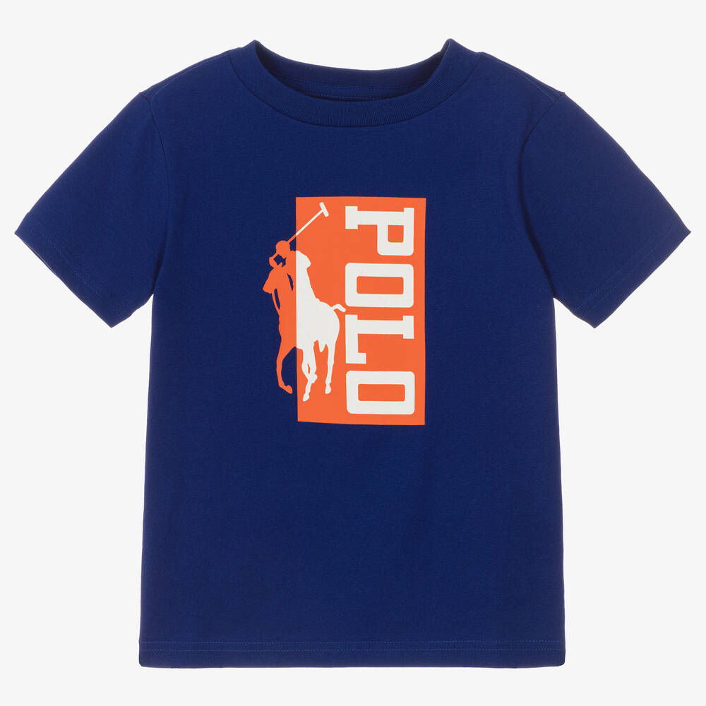 Polo Ralph Lauren - T-shirt oversize bleu en coton | Childrensalon