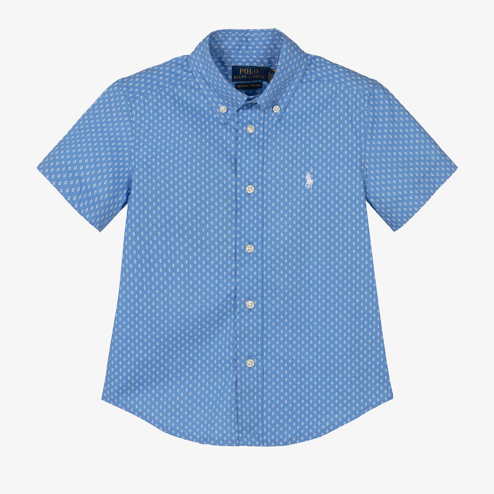 Polo Ralph Lauren - Boys Blue Patterned Shirt | Childrensalon