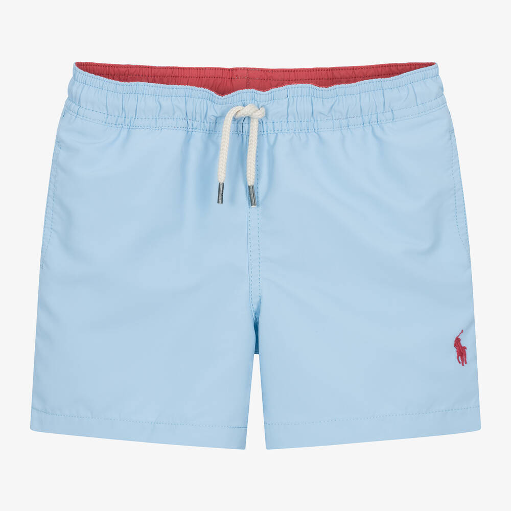 Ralph Lauren-Boys Blue Pony Swim Shorts | Childrensalon Outlet