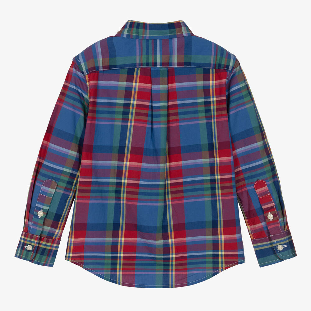 Ralph Lauren-Boys Blue & Red Cotton Check Shirt | Childrensalon Outlet