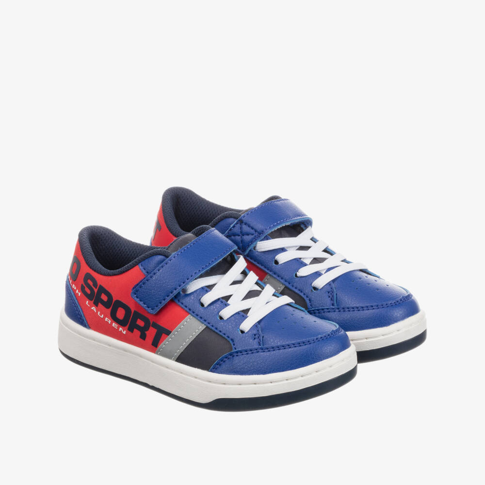 Поло Ralph Lauren-Boys Blue & Red Trainers | Childrensalon Outlet