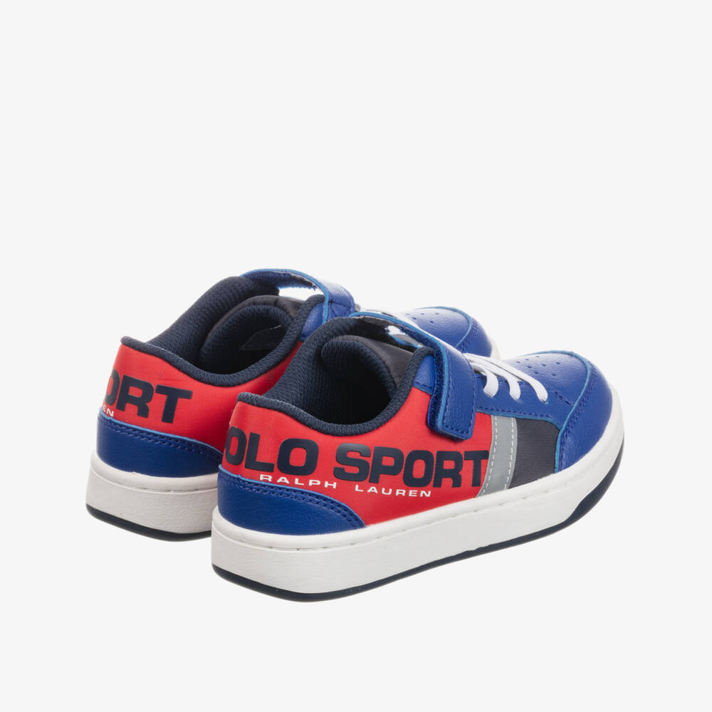 Polo Ralph Lauren-Boys Blue & Red Trainers | Childrensalon Outlet