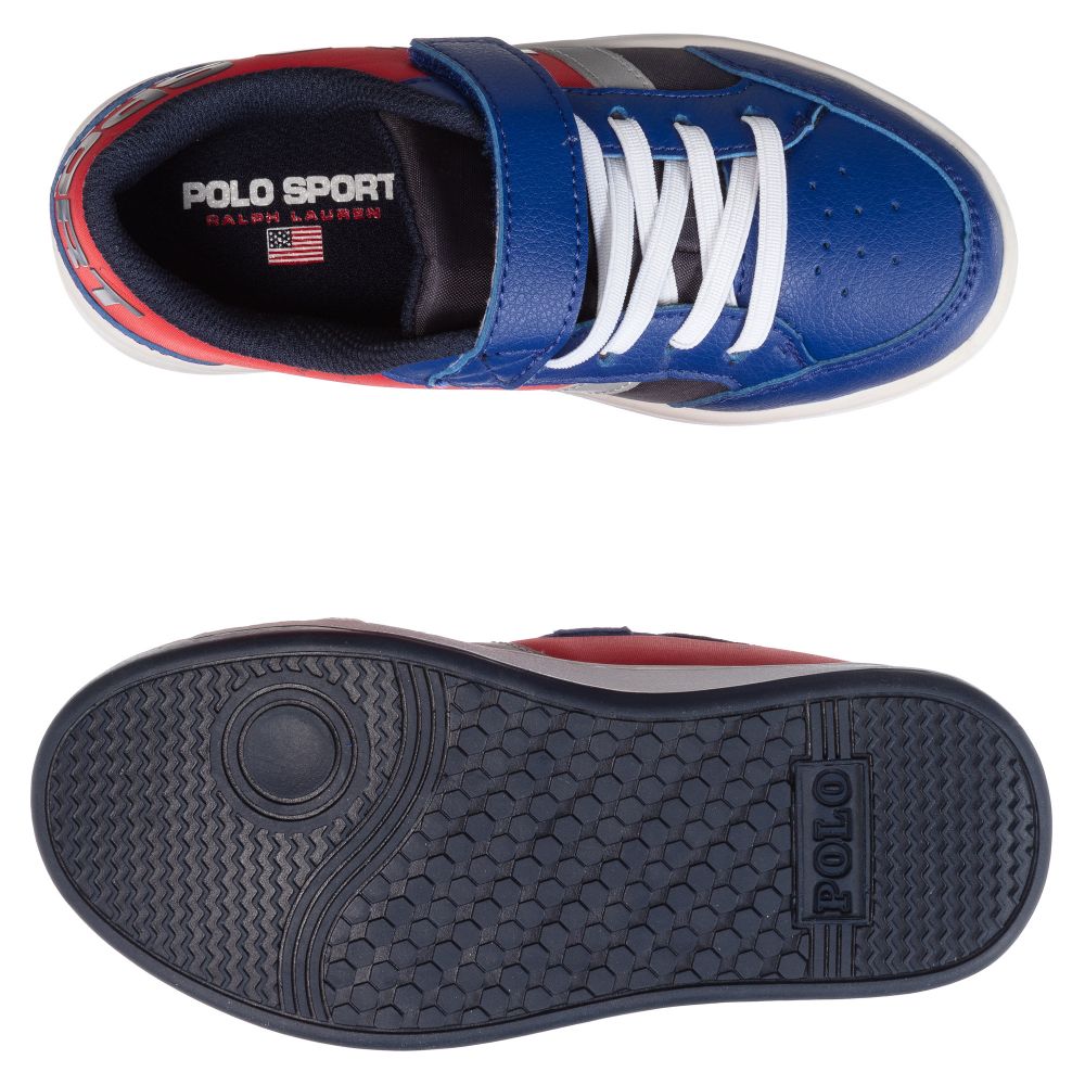 Polo Ralph Lauren Boys Blue Red Trainers