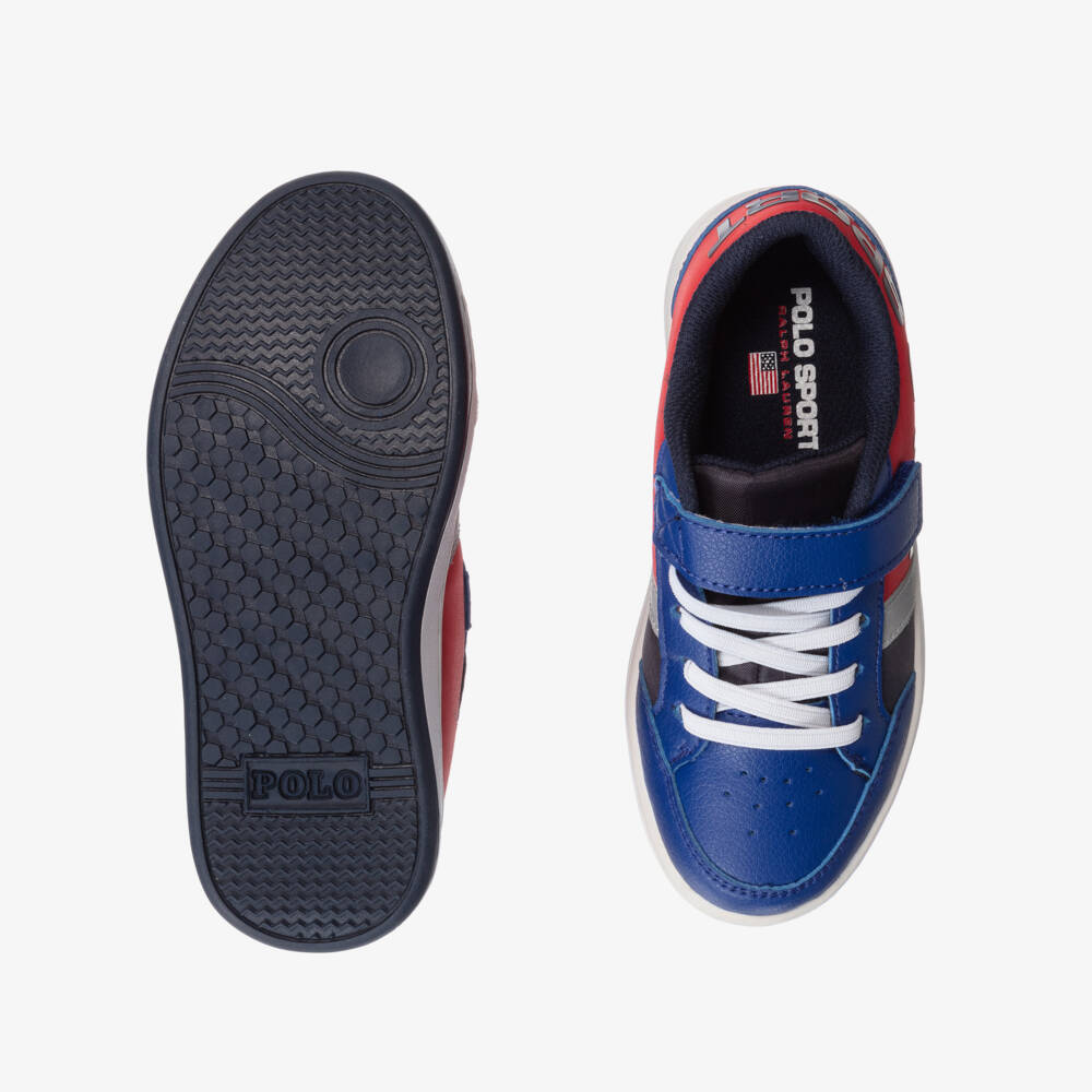 Polo Ralph Lauren-Boys Blue & Red Trainers | Childrensalon Outlet