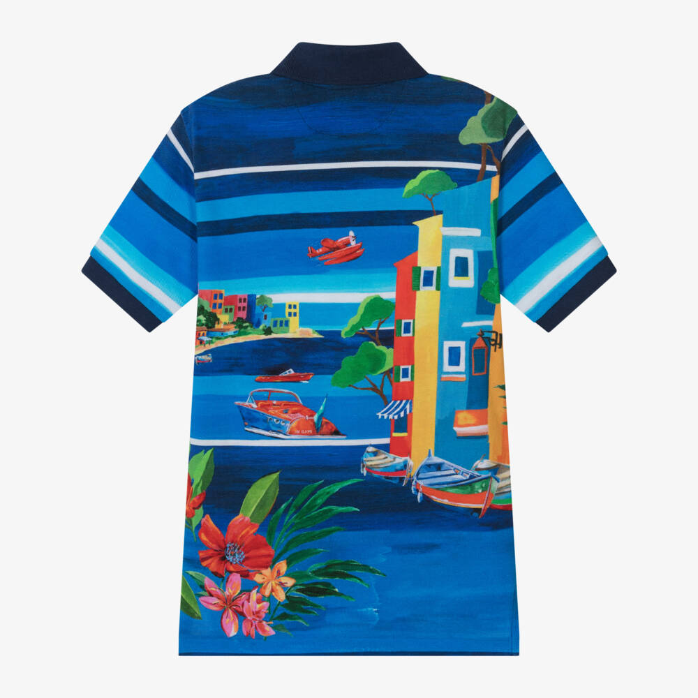Ralph Lauren-Boys Blue Riviera Cotton Polo Shirt | Childrensalon Outlet