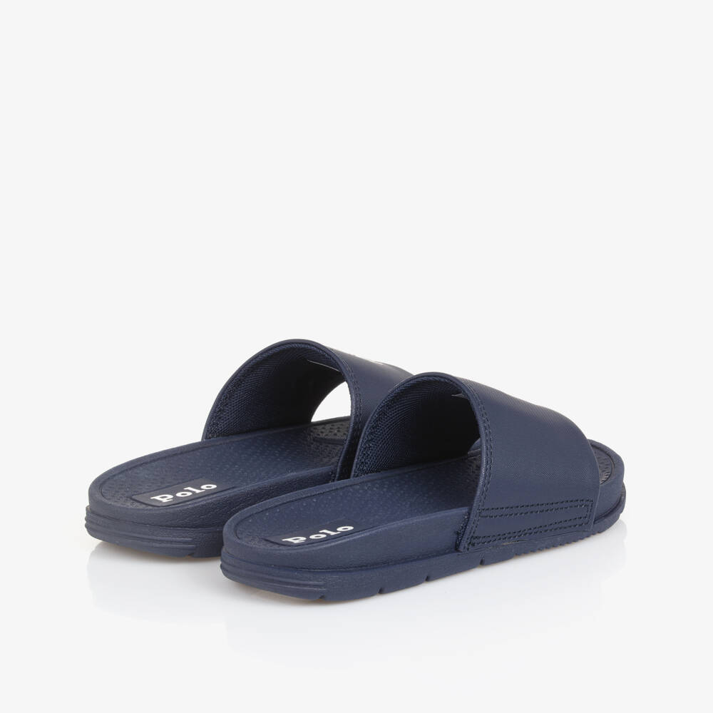 Ralph Lauren-Boys' Blue Slip-On Logo Sandals | Childrensalon Outlet