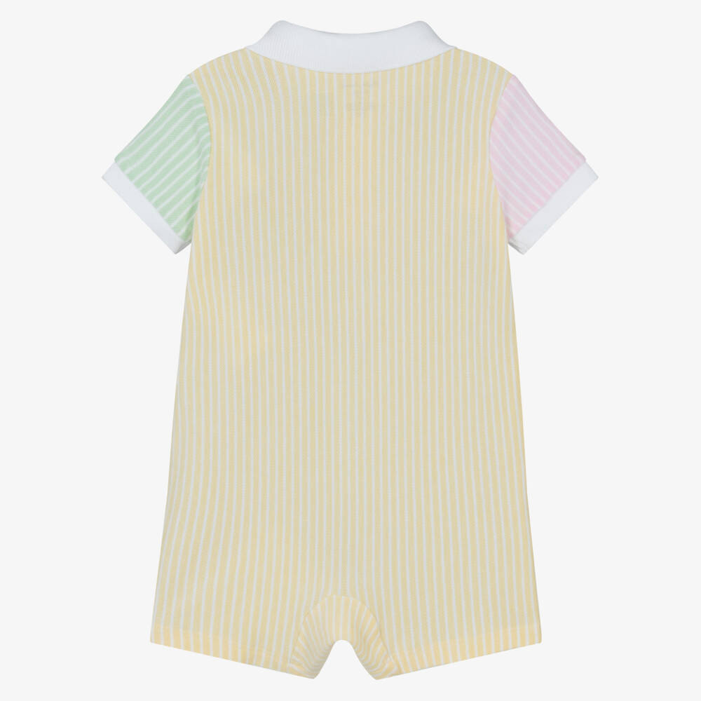 Ralph Lauren-Boys Blue Stripe Cotton Romper | Childrensalon Outlet