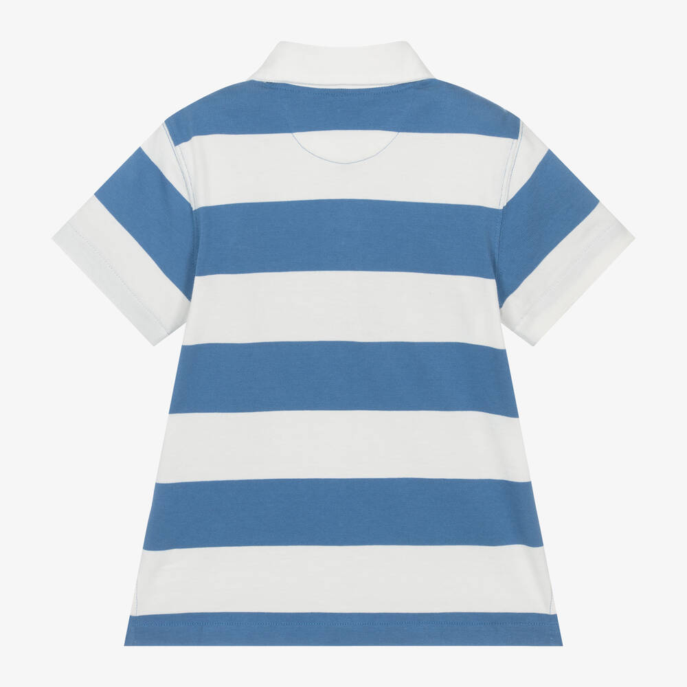Ralph Lauren-توب رغبي قطن مقلم لون أزرق وأبيض للأولاد | Childrensalon Outlet