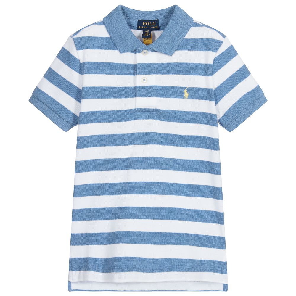 Polo Ralph Lauren - Blau gestreiftes Polohemd für Jungen  | Childrensalon