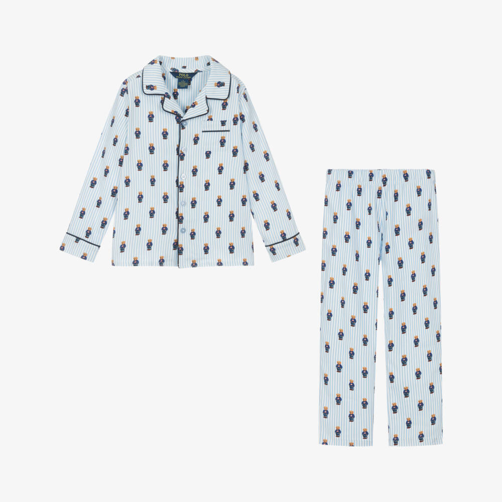 Ralph Lauren-بيجاما زرقاء للأولاد بطبعة دب | Childrensalon Outlet