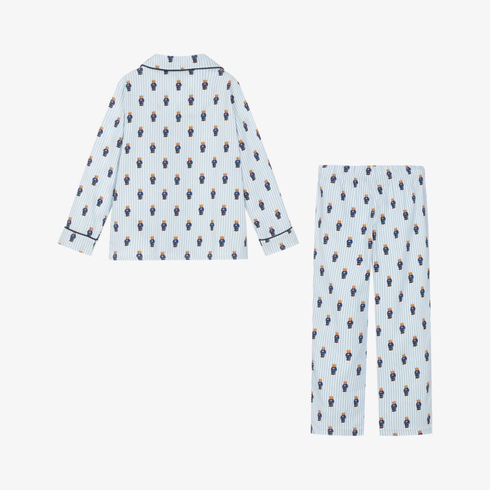 Ralph Lauren-بيجاما زرقاء للأولاد بطبعة دب | Childrensalon Outlet