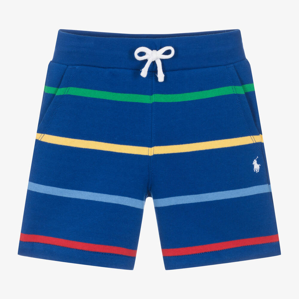 Ralph Lauren-Boys Blue Striped Cotton Shorts | Childrensalon Outlet