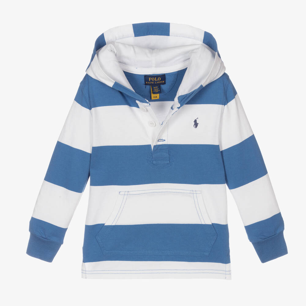 Striped polo hoodie store