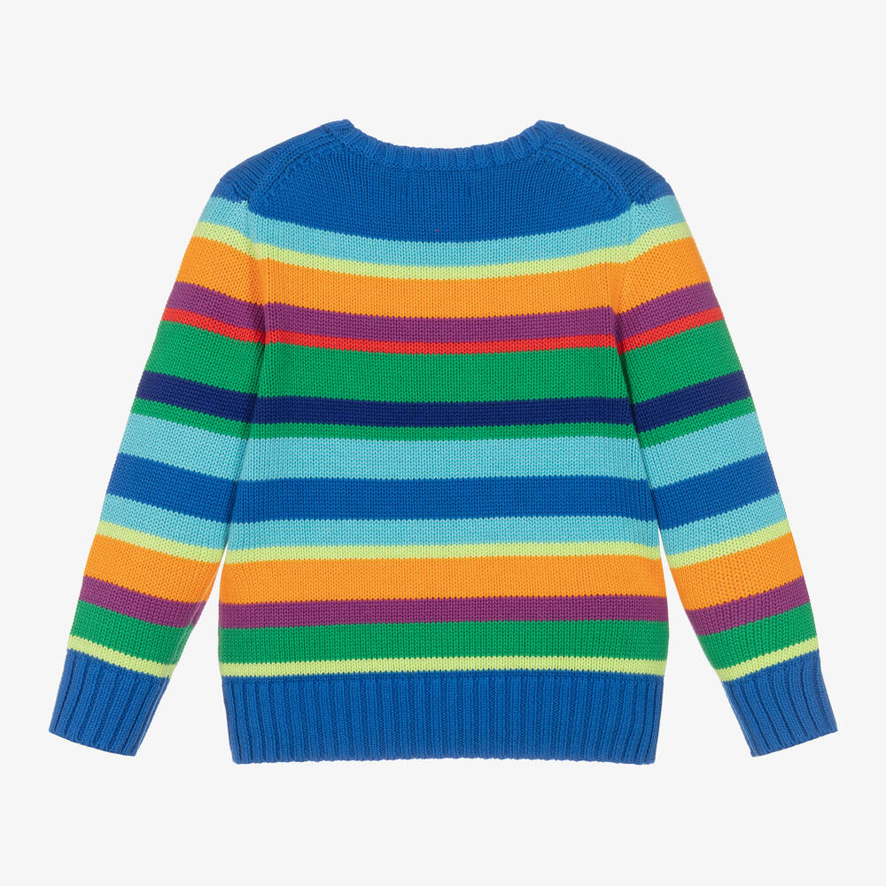 Ralph Lauren-Синий вязаный свитер в полоску | Childrensalon Outlet
