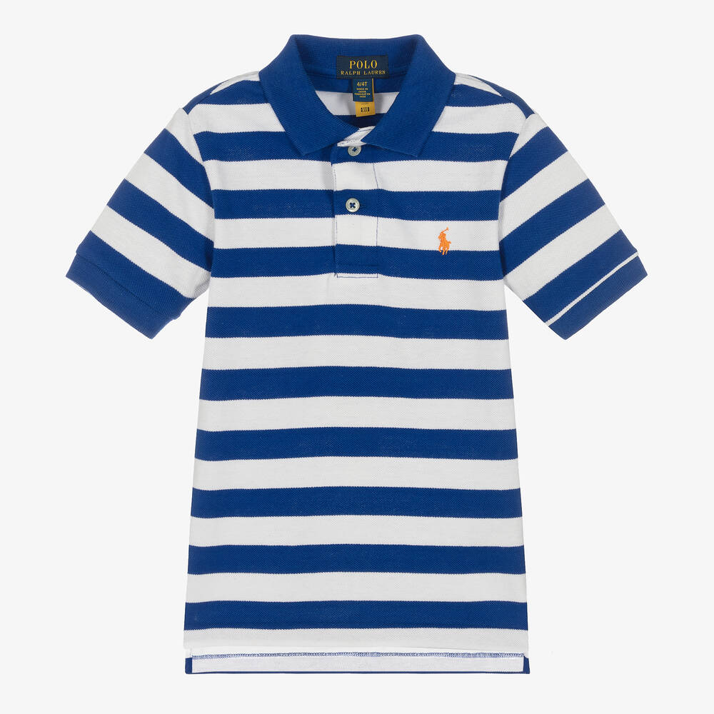 Polo Ralph Lauren - Blau gestreiftes Poloshirt | Childrensalon