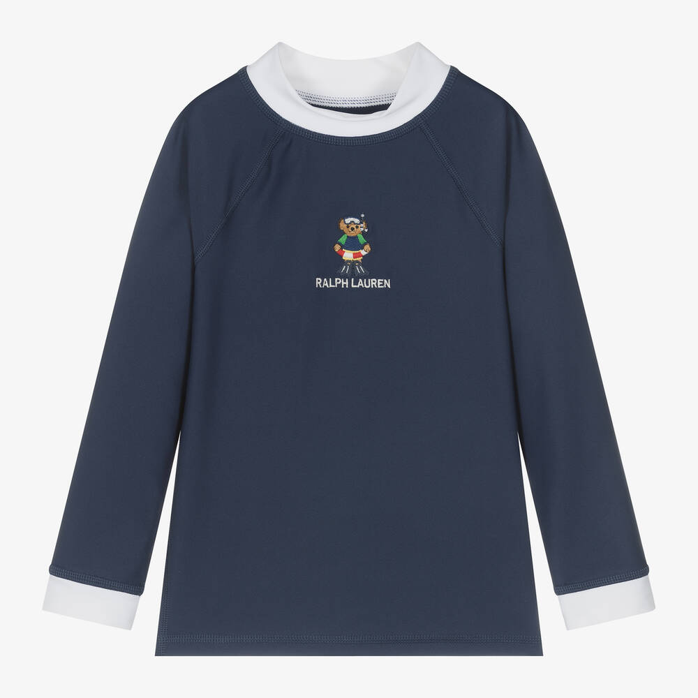 Ralph Lauren-Boys Blue Swim Top (UPF50+) | Childrensalon Outlet