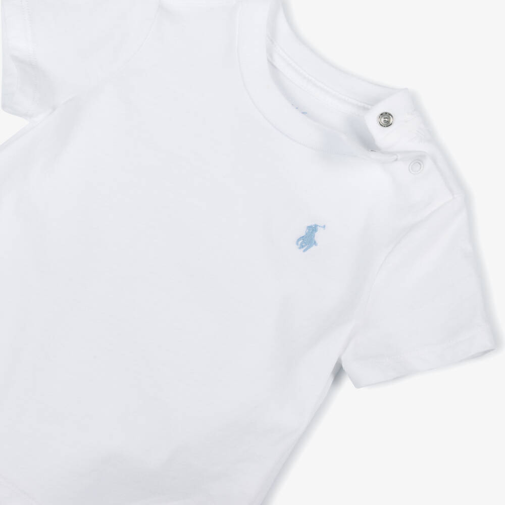 Ralph Lauren-Boys Blue Three-Piece Shorts Ensemble | Childrensalon Outlet