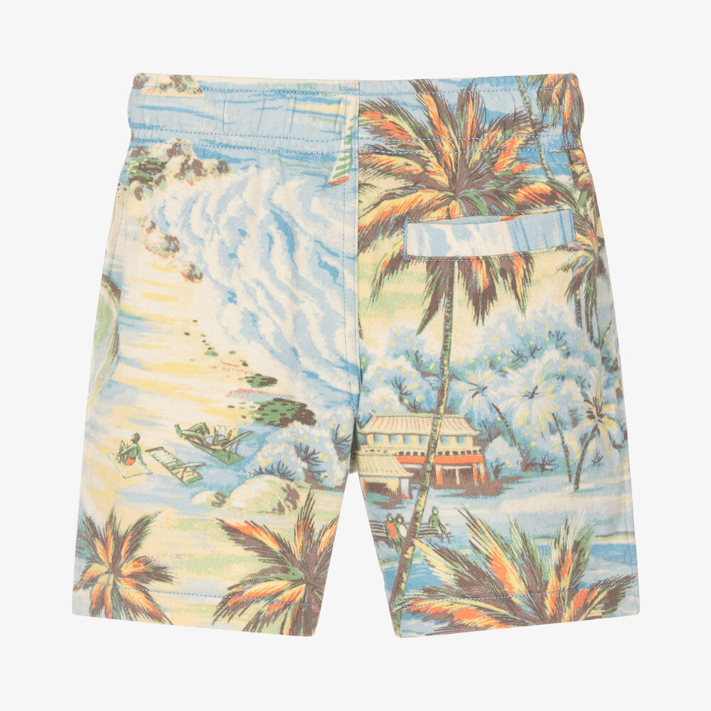 Ralph Lauren-Голубые хлопковые шорты с пальмами | Childrensalon Outlet