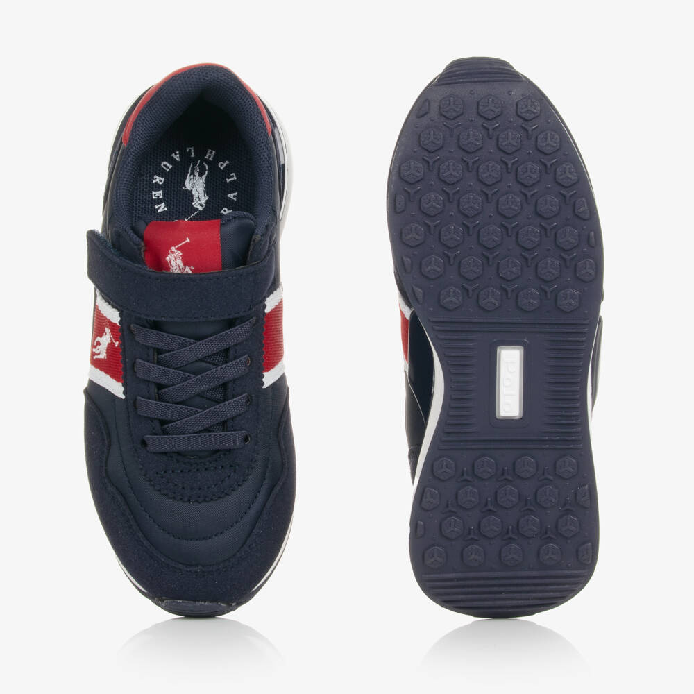 رالف لورين-حذاء رياضي جلد شامواه صناعي لون كحلي | Childrensalon Outlet