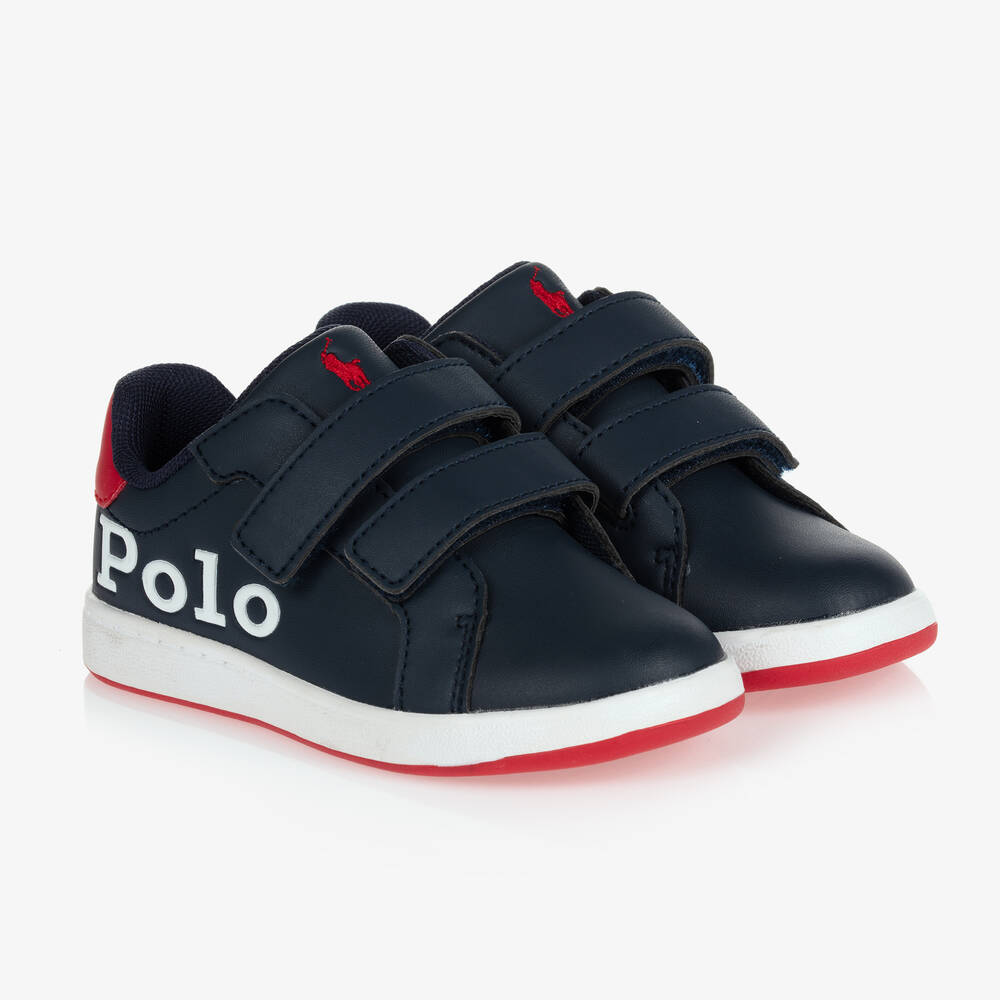Polo Ralph Lauren - Boys Blue Velcro Strap Trainers | Childrensalon