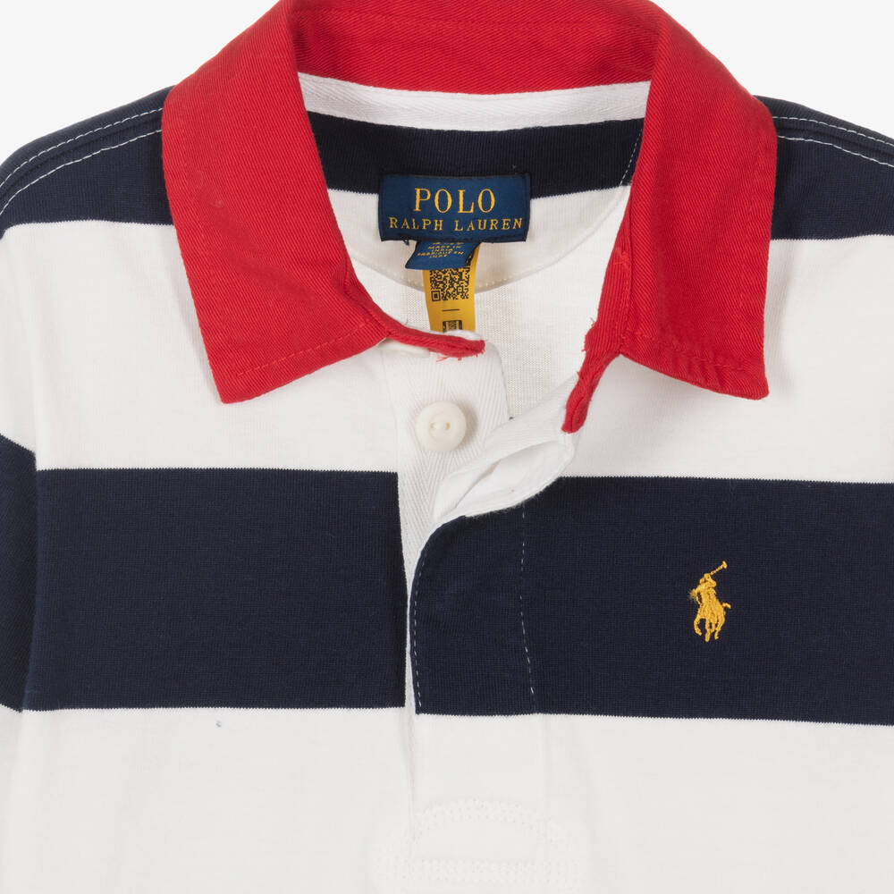 Polo white red and blue shop