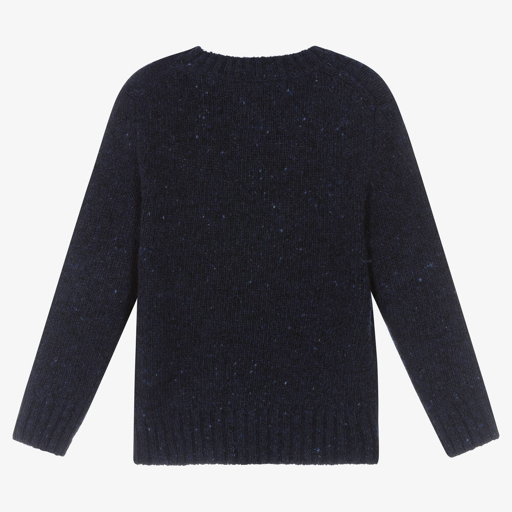 Polo Ralph Lauren-Boys Blue Wool Logo Jumper | Childrensalon Outlet