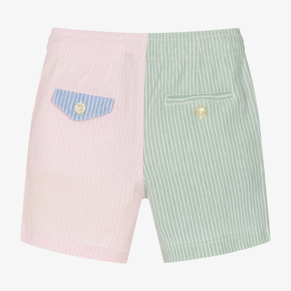 Polo Ralph Lauren Boys Blue Yellow Cotton Colourblock Shorts