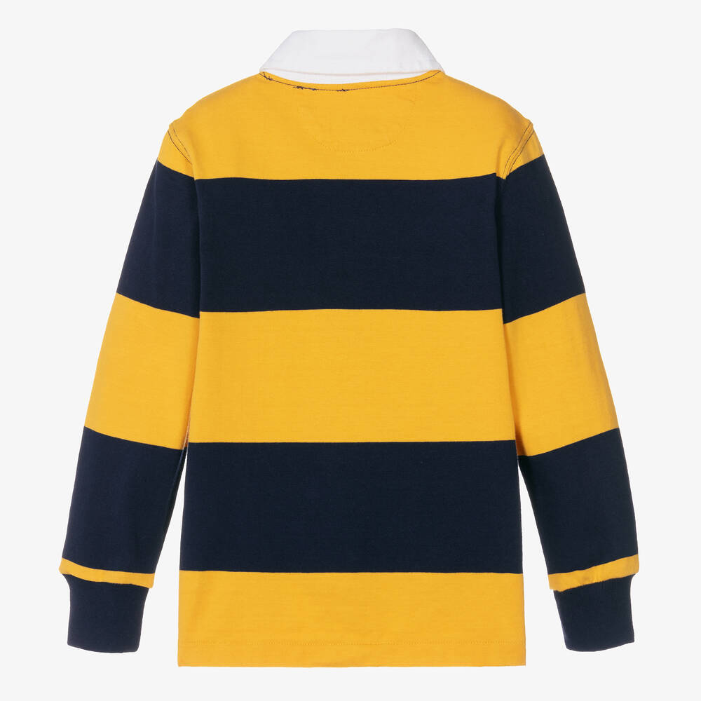 Ralph Lauren-Хлопковый топ поло в сине-желтую полоску | Childrensalon Outlet
