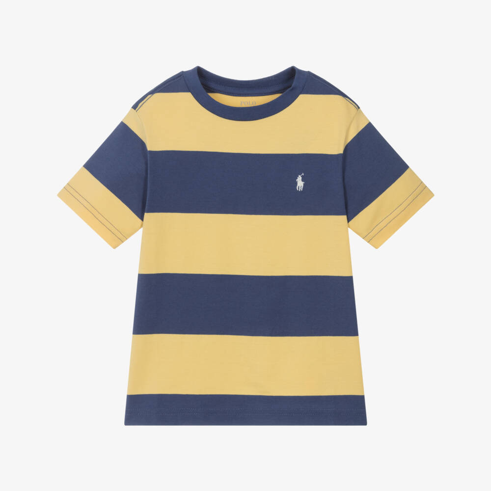 Ralph Lauren-Футболка в полоску синий и жёлтый для мальчиков | Childrensalon Outlet