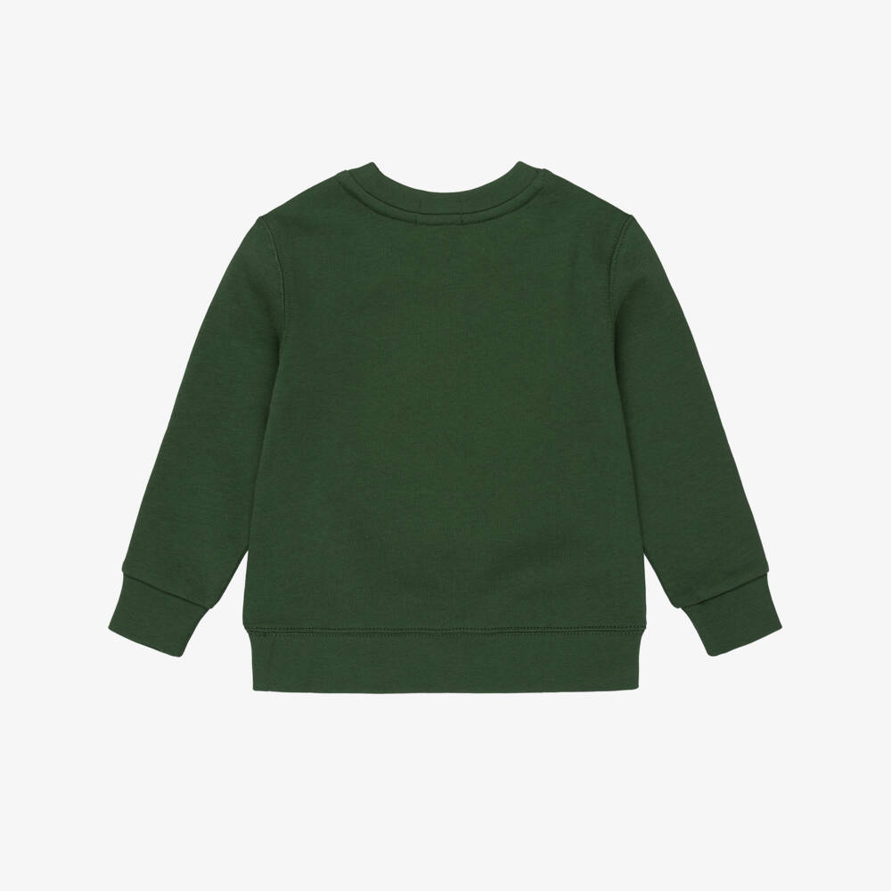 Ralph Lauren-Boys Bottle Green Sweatshirt with Polo Bear Print | Childrensalon Outlet