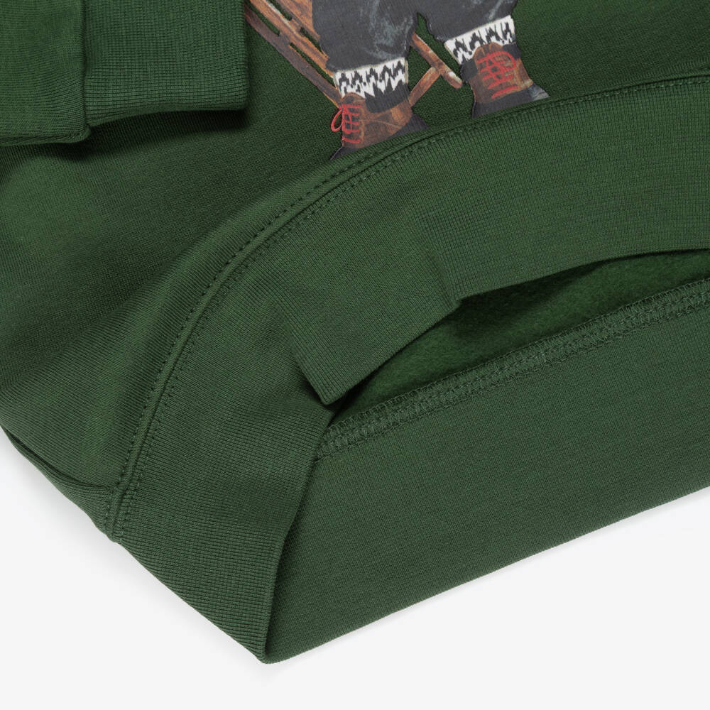 Ralph Lauren-Boys Bottle Green Sweatshirt with Polo Bear Print | Childrensalon Outlet