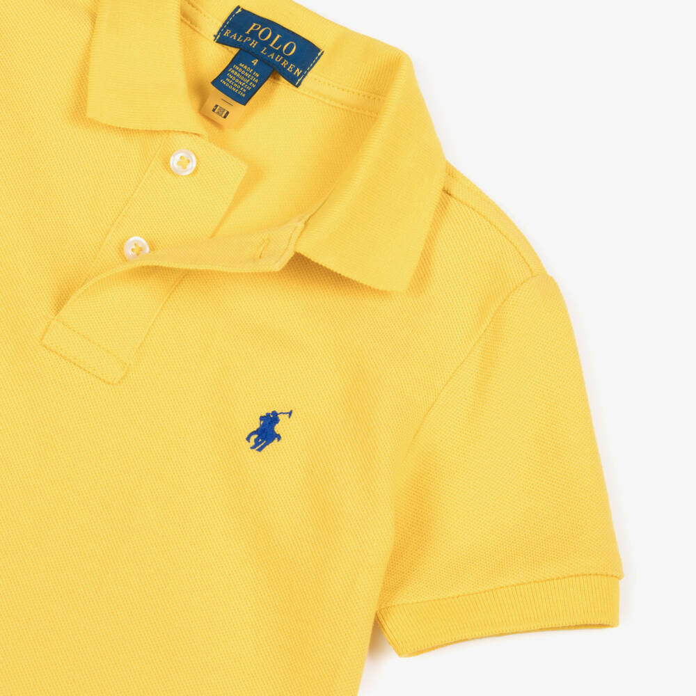 Ralph Lauren-Boys Bright Yellow Cotton Piqué Polo Shirt | Childrensalon Outlet
